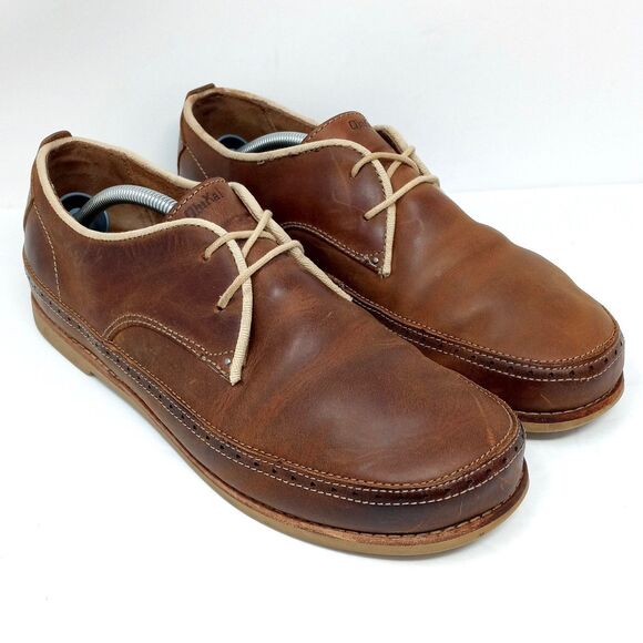 OluKai Honolulu Lace Brown Leather Oxford Shoes Men\'s Size 9.5 main image 5